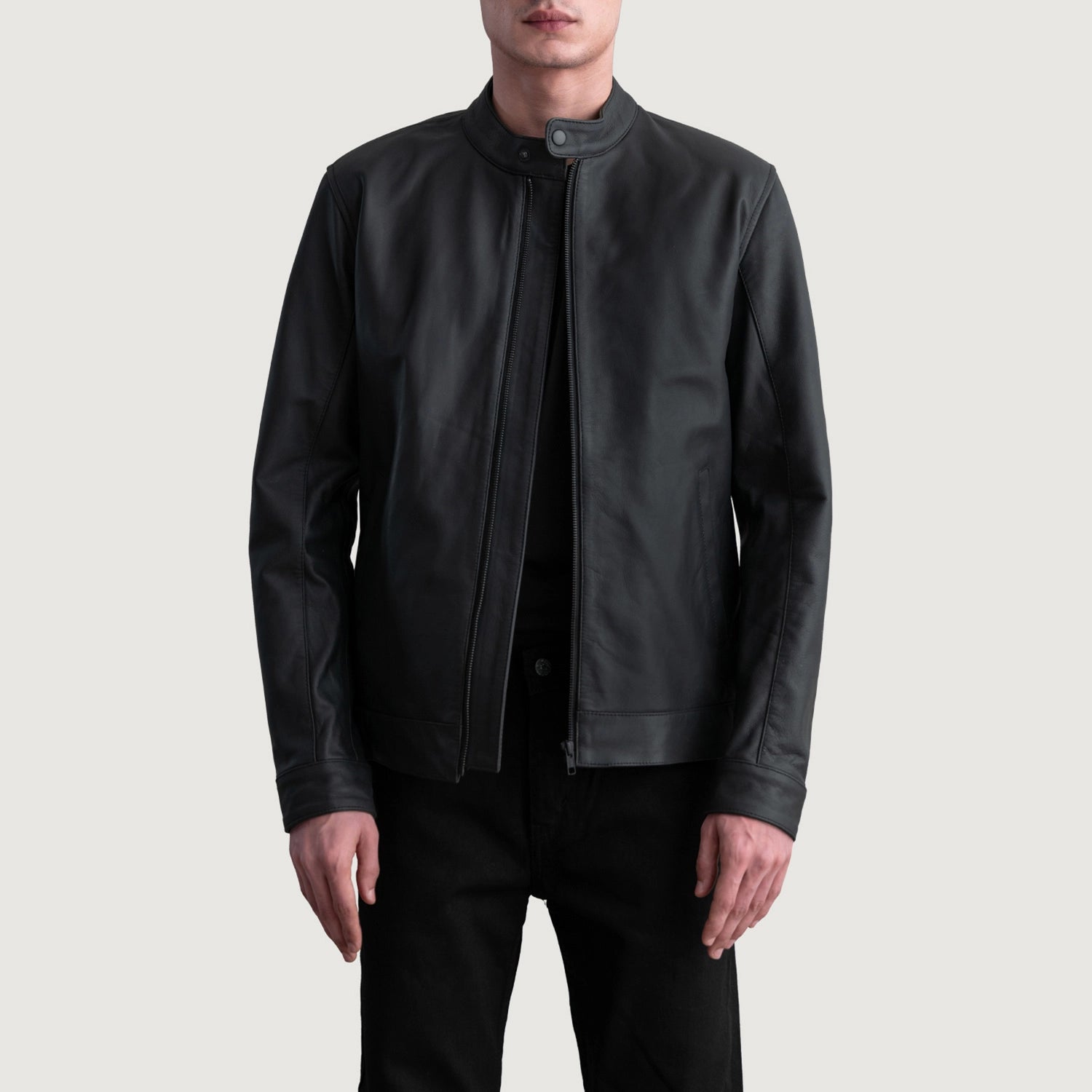 Zen Matte Black Leather Biker Jacket For Men – The Jacket Maker
